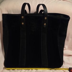 Bonfanti Italian Large Shoulder/day Bag. This is EUC Black Suede, Gold Accents